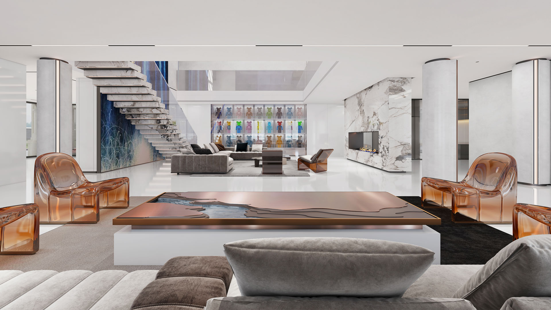 北京·朝陽三層1500㎡高端別墅室內設計效果圖